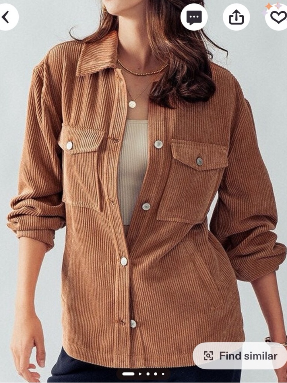 New! Corduroy Shirt Jacket in sage green- Women